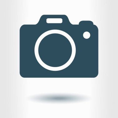 Fotoğraf makinesi simgesi. DSLR kamera simgesi. Dijital kamera. Düz tasarım biçimi. 