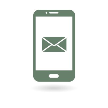 Akıllı telefon e- postası veya SMS simgesi. Mobil posta imzası simgesi.