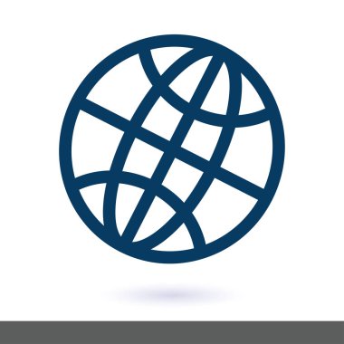 Küre simgesi. Düz tasarım.