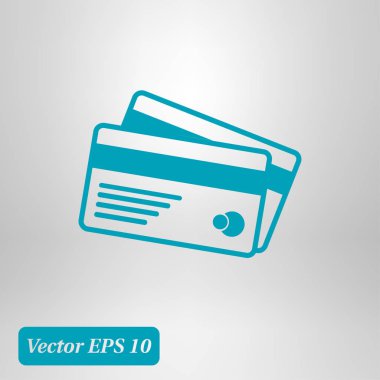 Vektör kredi kartları simgesi. Düz tasarım stili. EPS 10.