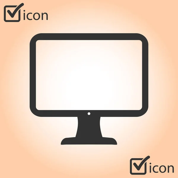 Computeranzeigesymbol Monitorsymbol Flacher Designstil — Stockvektor