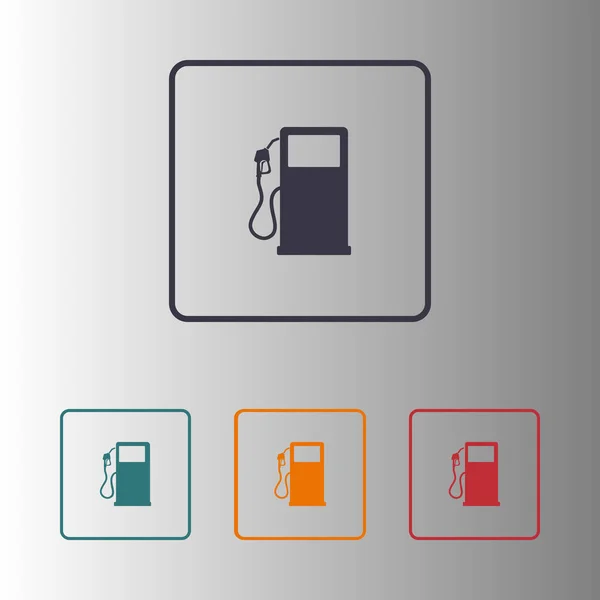 Gasoline Pump Nozzle Sign Gas Station Icon Flat Design Style — Stock Vector