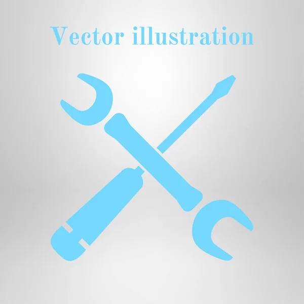 Ремонтная Икона Сервис Sigl Инструменты Поют Плоский Дизайн — стоковый вектор