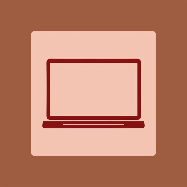 Laptop Pictogram Platte Ontwerp Stijl Vector Eps Vectorillustratie — Stockvector