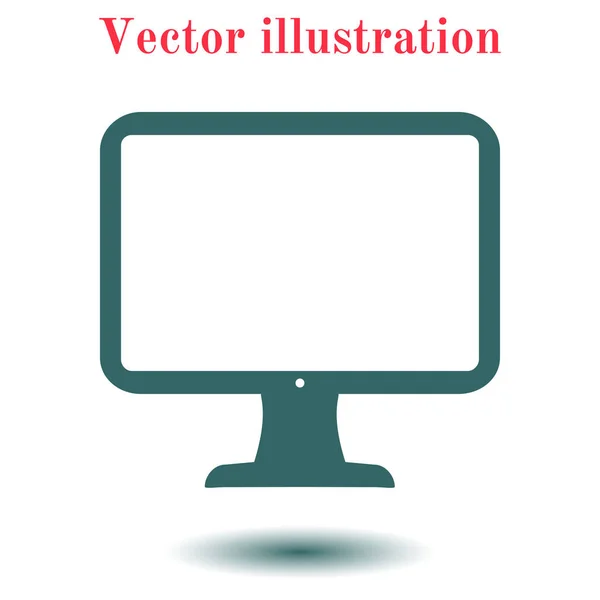 Icono Muestra Ordenador Símbolo Monitor Estilo Diseño Plano — Vector de stock