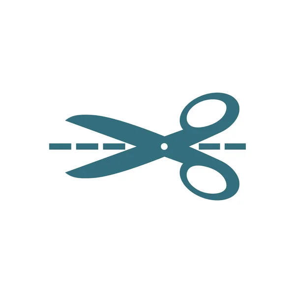 Scissors Cut Lines Icon — Stock Vector