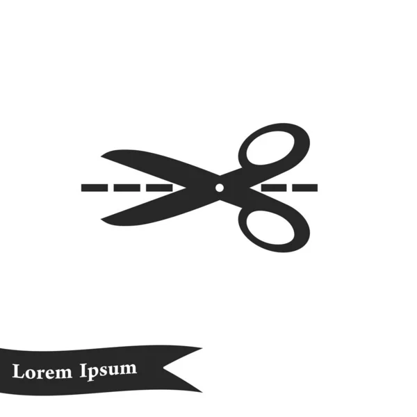 Scissors Cut Lines Icon — Stock Vector