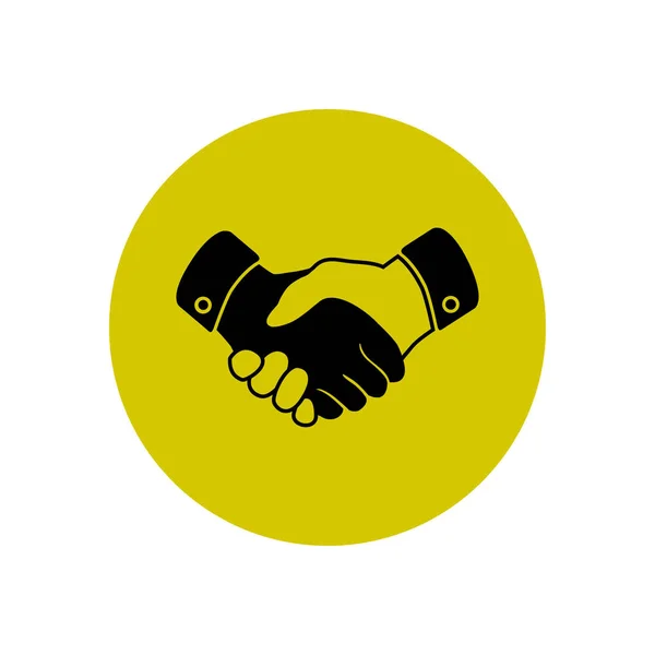 Ikona Znak Uścisk Dłoni Symbol Sukcesu Biznesie Płaska Konstrukcja Stylu — Wektor stockowy