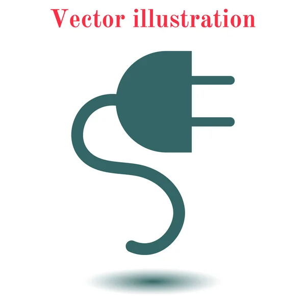 Vector Enchufe Eléctrico Web Icono Plano — Vector de stock