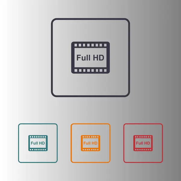 Icono Vídeo Estilo Diseño Plano Vector Eps — Archivo Imágenes Vectoriales