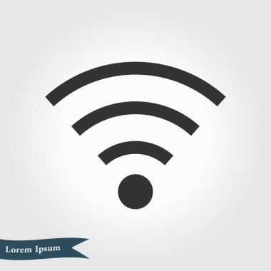 WiFi sembolü. Vektör kablosuz ağ kutsal kişilerin resmi. Düz tasarım