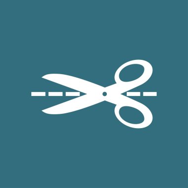 Makas ile kesme hatları simgesi.