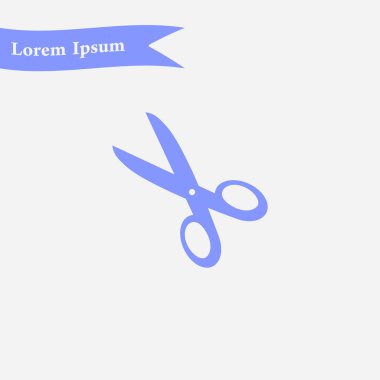 Makas simgesi. Mark burayı kes. Düz tasarım.