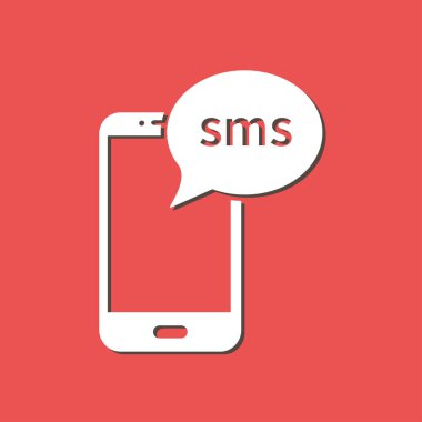 Akıllı telefon e- postası veya SMS simgesi. Mobil posta imzası simgesi.