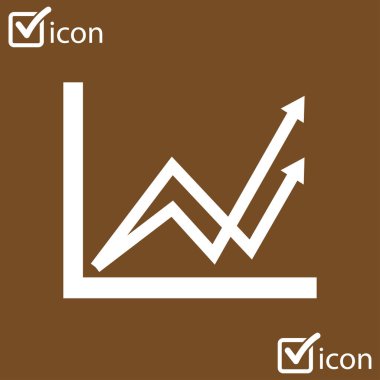 İş grafiği. Infographic. Grafik simgesini. Büyüyen grafik erkek. Düz tasarım stili.