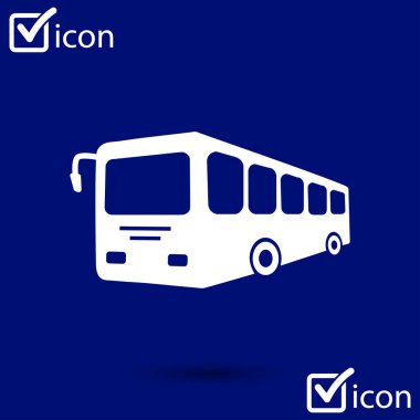 Otobüs işareti simgesi. Toplu taşıma sembolü. Düz tasarım stili.