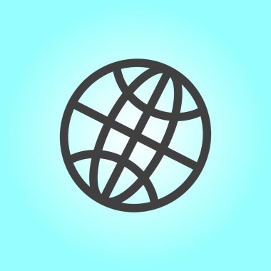 Küre simgesi. Düz tasarım.