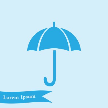 Şemsiye simgesi. Yağmur koruma sembolü. Düz tasarım biçimi. 