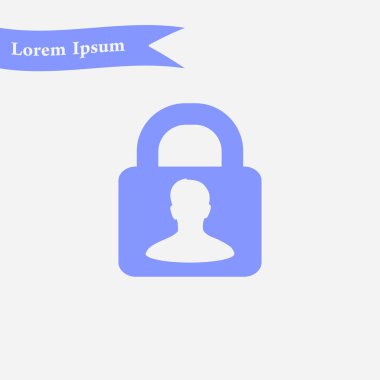 Kullanıcı oturum açma kimlik doğrulama simgesi. Düz tasarım stili. Vektör Eps10.