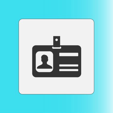 Kimlik kartı simgesi. Düz tasarım stili. EPS 10.