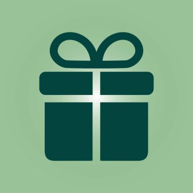 Hediye kutusu simgesi. vektör illüstrasyonu