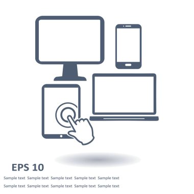 Elektronik Cihazlar. Akıllı telefon bilgisayar tablet netbook simbol.