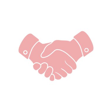 El sıkışma işareti simgesi. Başarılı iş sembolü. Düz tasarım stili.