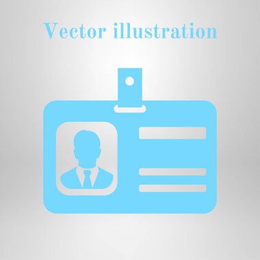 Kimlik kartı simgesi. Düz tasarım stili. EPS 10.