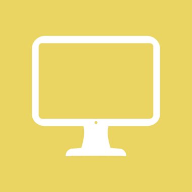 bilgisayar ekran işareti simgesi. Monitör simgesi. Düz tasarım stili.