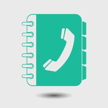 Telefon Rehberi düz simgesi. Düz tasarım stili.