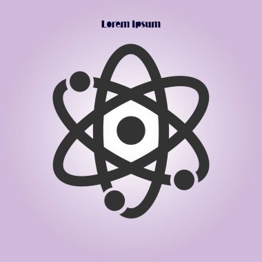 Atom işareti simbol. Atom parçası simgesi.
