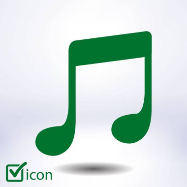 Müzik Not simgesi. Müzik simgesi. Düz tasarım stili.