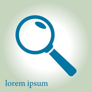 Büyüteç simgesi. Arama düğmesi. Büyüteç Camı. Düz tasarım stili. 