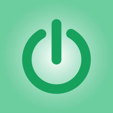 Güç işareti simgesi. Düz tasarım stili.   
