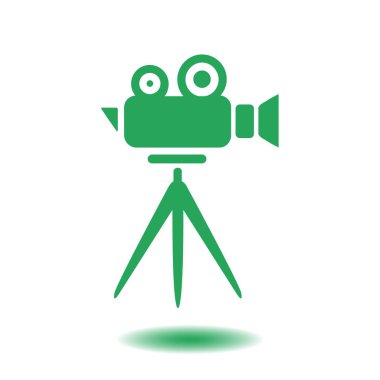 Sinema kamera simgesi. Düz tasarım stili. Vektör Eps 10.