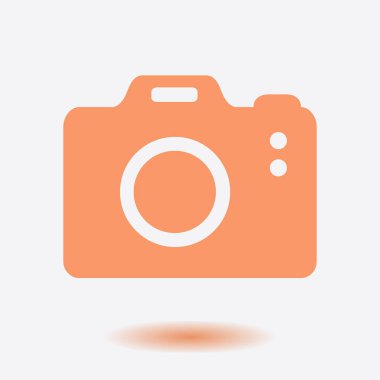 Fotoğraf makinesi simgesi. DSLR kamera simgesi. Dijital kamera. Düz tasarım biçimi. 