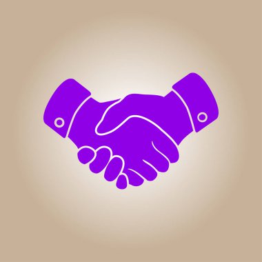 El sıkışma işareti simgesi. Başarılı iş sembolü. Düz tasarım stili.