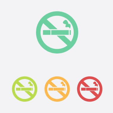 Duman bir simge yoktur. Sigara sembolü durdurmak. Vektör çizim. Filter-Tipped sigara. Halka açık yerlerde simgesi. 