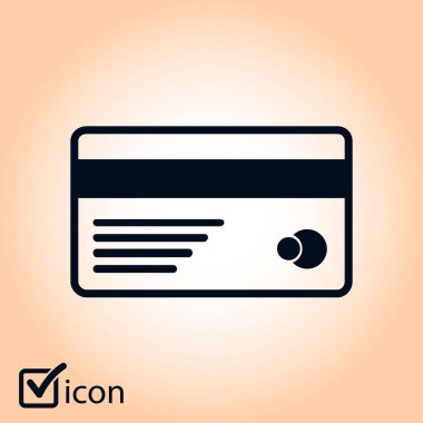 Vektör kredi kartı simgesi. Düz tasarım stili. EPS 10.