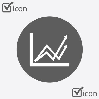 İş grafiği. Infographic. Grafik simgesini. Büyüyen grafik erkek. Düz tasarım stili.