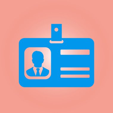 Kimlik kartı simgesi. Düz tasarım stili. EPS 10.