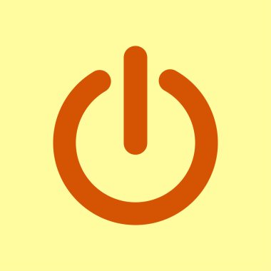 Güç işareti simgesi. Düz tasarım stili.   