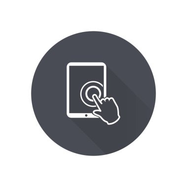 Değmek perde tablet Pc işareti simgesi. El işaretçi simgesi. 