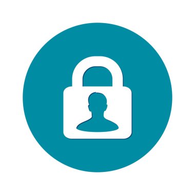 Kullanıcı oturum açma kimlik doğrulama simgesi. Düz tasarım stili. Vektör Eps10.