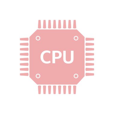 Devre kartı simgesi. Teknoloji düzeni kare simgesi. Düz tasarım stili.