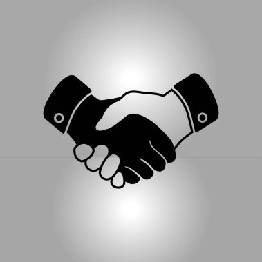 El sıkışma işareti simgesi. Başarılı iş sembolü. Düz tasarım stili.