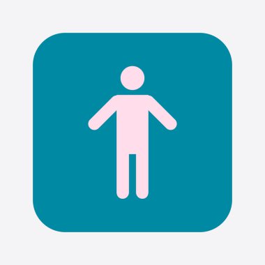 İnsan erkek işaret simgesi. Erkek Sembolü. Erkekler tuvaleti. Düz stil. EPS 10.