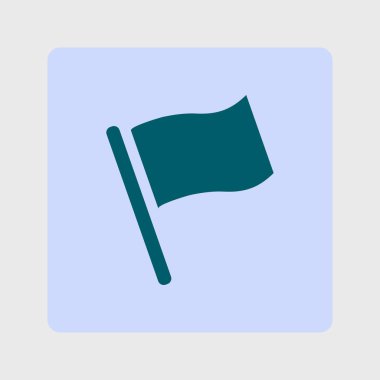 Bayrak simgesi. Yer belirleyici sembol. Düz tasarım biçimi.