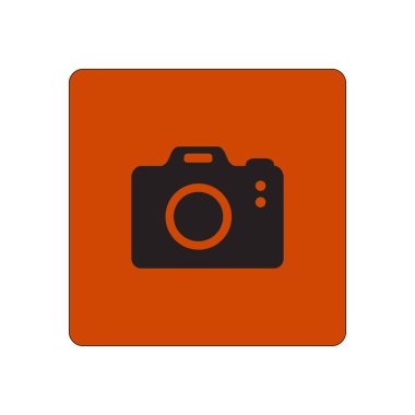 Fotoğraf makinesi simgesi. DSLR kamera simgesi. Dijital kamera. Düz tasarım biçimi. 