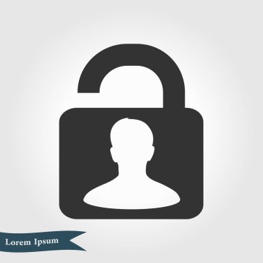 Simgesini kilidini. Düz tasarım stili. Vektör Eps10 